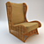 Cozy Woven Armchair 3D model small image 1