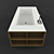 Title: Luxurious Rectangular Corian Bathtub 3D model small image 1