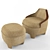 Eleganza Chair & Ottoman Set 3D model small image 1