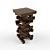 Rustic Wooden Bar Stool 3D model small image 1