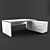 Sleek Cartesio White Desk 3D model small image 1