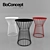 Modern Metal Stool, Black, Red & White, 50x35cm 3D model small image 1