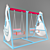 Playful Swans Swing 3D model small image 1