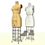 Sleek Posable Model Mannequin 3D model small image 1