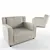 Baxter Bergere Longe Armchair: Sophisticated Style and Comfort 3D model small image 1