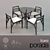 Elegant Icaro 1 Dining Set 3D model small image 1