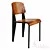 Prouve Vintage Steel Oak Chair 3D model small image 1