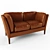 Contemporary C&C Leather Sofa 3D model small image 1