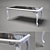 Meroni White Lacquer Dining Table 3D model small image 1