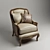 Elegant Marguerite Accent Chair 3D model small image 1