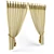 Elegant Laced Loop Curtain 3D model small image 1