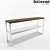 Sleek Walnut Console with Glass and Steel 3D model small image 1