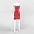 Ruby Red Midi Dress 3D model small image 1