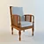 Elegant Lobby Wood Chair 3D model small image 1