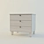 Sleek Nightstand: Minimalist Bedside Table 3D model small image 1