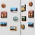 Travel-themed Geometric Magnets 3D model small image 1