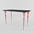 Sleek Black-Brown and Red IKEA Table 3D model small image 1