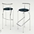 Contemporary Chrome Leg Bar Stool 3D model small image 1