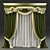 Elegant Emerald Drapes 3D model small image 1