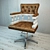 Vintage Baluster Armchair 3D model small image 1