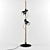 Modern Cone Floor Lamp: Black Metal Shades, Oak Base 3D model small image 1