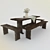 Sauna Wooden Furniture Set 3D model small image 1