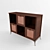 Elegant Rattan & Metal Cabinet 3D model small image 1