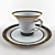 Sleek Quartz Teacup & Saucer 3D model small image 1