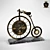 Title: Retro Bronze Bicycle Table Clock 3D model small image 1