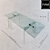 Sleek Glass Folding Table 3D model small image 1