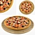 Realistic Olive Pizza: V-ray Displacement & Textured in FBX, MAX, OBJ 3D model small image 1