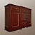 Sleek Wooden Drawers 3D model small image 1