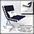 Title: Baba Lounger: Stylish Steel and Suede Chair 3D model small image 1