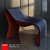 Modern Fiberglass Chair 3D model small image 1