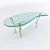 Elegant Biomorphic Glass Coffee Table 3D model small image 1