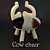 Fuzzy Fur Cow Chair: A Cozy Seating Solution 3D model small image 1