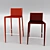 Modern Steel Upholstered Barstool 3D model small image 1