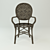 Elegant Rossini Rattan Dining Chair 3D model small image 2