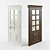 Elegant Wooden Door with Mirror 3D model small image 1