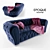 EPOQUE Ivonne Art Deco Sofa 3D model small image 2