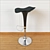 Sleek Black Bar Stool 3D model small image 1