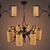 Glamorous Distressed Bronze Chandelier 3D model small image 1