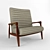 Stylish Wooden Grey Callan Chair 3D model small image 1