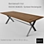 Modern Oak Dining Table with Iron Legs 3D model small image 1