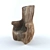 Elegant Wood Accent Chair 3D model small image 1