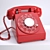 Vintage Red Telephone 3D model small image 1