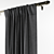 Elegant Straight Curtains 3D model small image 2