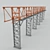 Versatile Cable and Pipe Industrial Rack 3D model small image 1