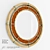 Nautical Oak & Leather Mirror 3D model small image 1