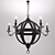 Gothic Iron Sphere Chandelier 3D model small image 1